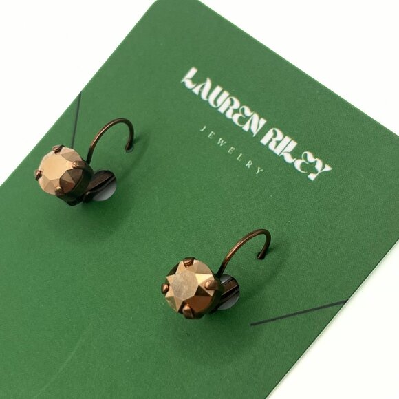 Handcrafted Swarovski Copper Crystal Drop Earrings - Copper Plated Unique Finds - Picture 3 of 4